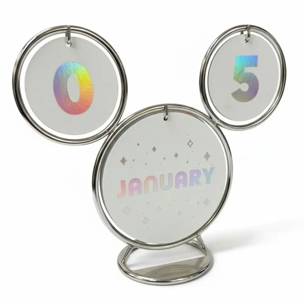 Hallmark Disney 100 Years of Wonder Mickey Ears Silver Frame Perpetual Calendar
